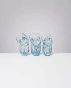 Motel a Miio Alegria Set Of 6 Glass Large drops blue white Clearance