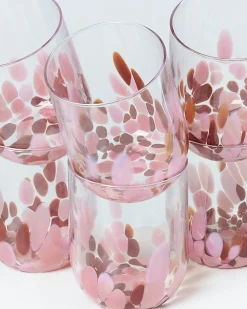 Motel a Miio Alegria Set Of 6 Glass Large drops amber pink Discount