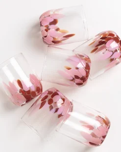 Motel a Miio Alegria Set Of 6 Glass Large drops amber pink Discount