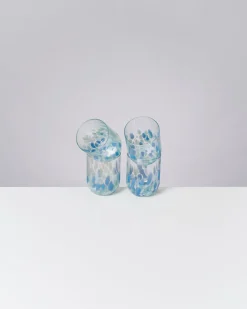 Motel a Miio Alegria Set Of 4 Glass Large drops blue white Clearance