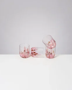 Motel a Miio Alegria Set Of 4 Glass Large drops amber pink New