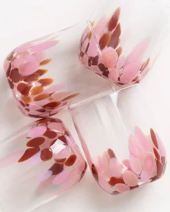 Motel a Miio Alegria Set Of 4 Glass Large drops amber pink New