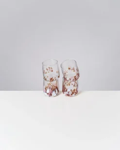 Motel a Miio Alegria Set Of 4 Glasses Small big drops amber pink Clearance