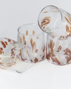 Motel a Miio Alegria Set Of 4 Glasses Small big drops amber sand Online