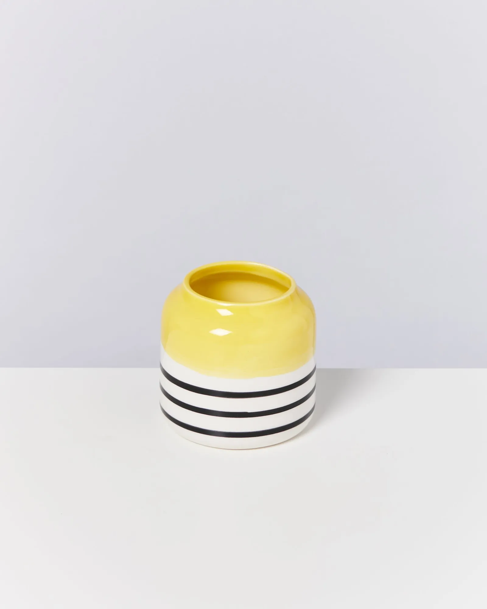 Motel a Miio Bebé Vase - Yellow Black Striped gelb schwarz gestreift Discount