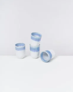 Motel a Miio Copa Alto - Set Of 4 Cups Blue White blau weiß Flash Sale