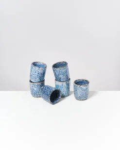 Motel a Miio Cordoama - Set Of 6 Cups Small Blue Speckled speckled blue Store