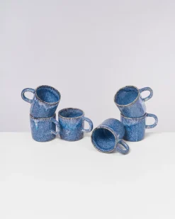 Motel a Miio Cordoama - Set Of 6 Mugs Big Blue Speckled speckled blue Cheap