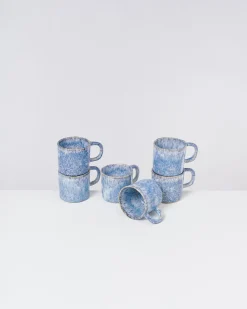 Motel a Miio Cordoama - Set Of 6 Mugs Small Blue Speckled speckled blue Best