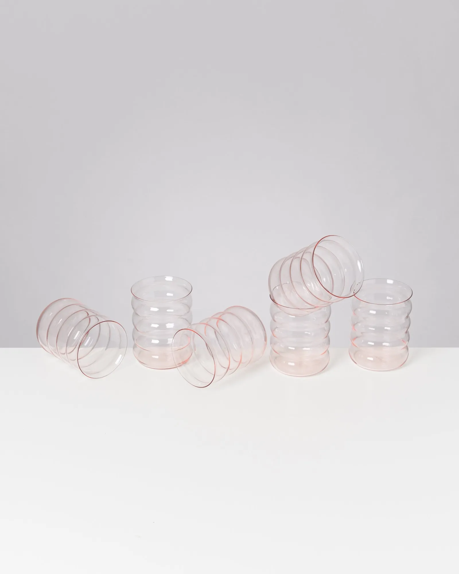 Motel a Miio Joia - Set Of 6 Glasses Large Bubble pink opal Cheap