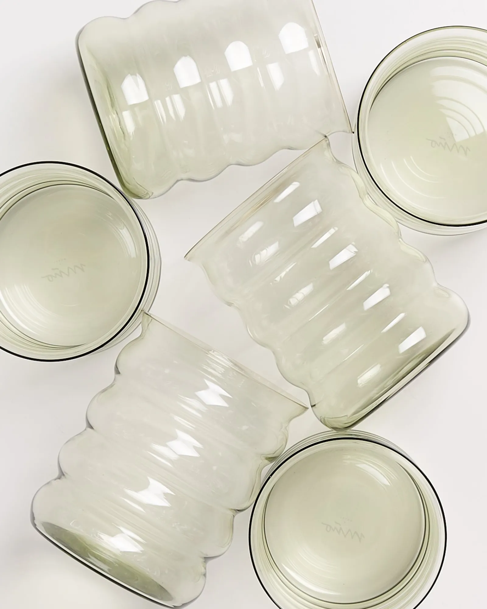 Motel a Miio Joia - Set Of 6 Glasses Large Bubble Emerald smaragd Outlet