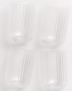 Motel a Miio Joia - Set Of 4 Glasses Riffled Classic transparent Online