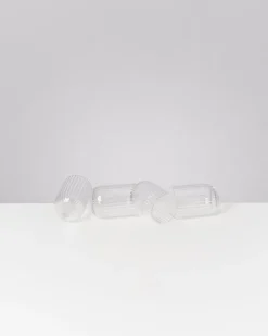 Motel a Miio Joia - Set Of 4 Glasses Riffled Classic transparent Online