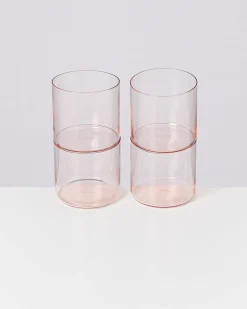 Motel a Miio Joia 4er Set Glas Klein pink opal Flash Sale
