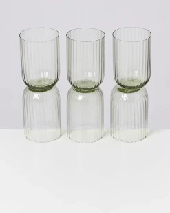 Motel a Miio Joia 6er Set Glas Riffled smaragd Cheap