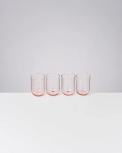 Motel a Miio Joia 4er Set Glas Riffled pink opal Fashion