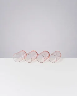 Motel a Miio Joia 4er Set Glas Riffled pink opal Fashion