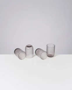 Motel a Miio Joia 4er Set Glas Riffled amethist Hot