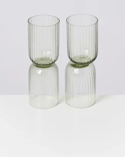 Motel a Miio Joia 4er Set Glas Riffled smaragd Hot