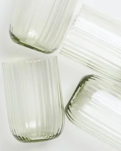 Motel a Miio Joia 4er Set Glas Riffled smaragd Hot