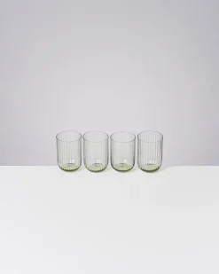 Motel a Miio Joia 4er Set Glas Riffled smaragd Hot