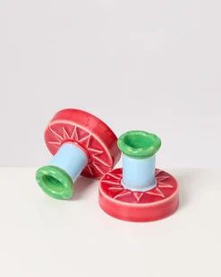 Motel a Miio X Isis-Maria Brisa Candleholder Red Blue rot blau Clearance