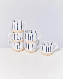 Motel a Miio Nódoa - Set Of 6 Mugs White Blue weiß blau Cheap