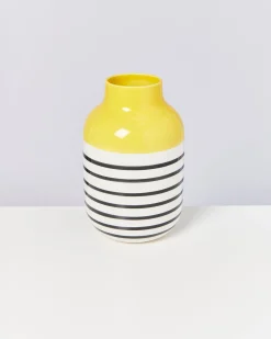 Motel a Miio Nuno Vase L - Yellow yellow black striped Online