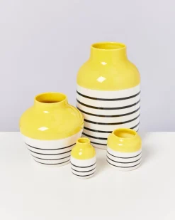 Motel a Miio Nuno Vase S - Yellow Black Striped gelb schwarz gestreift Sale