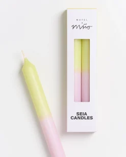 Motel a Miio Seia - Set Of 2 Stick Candles Dip Dye Pink Lime rosa lime New